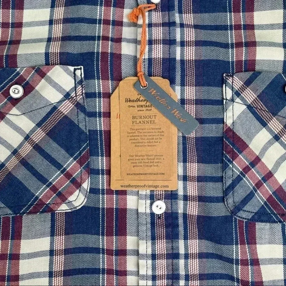 Weatherproof Vintage Burnout Patriot Men’s Flannel - Picture 7 of 10